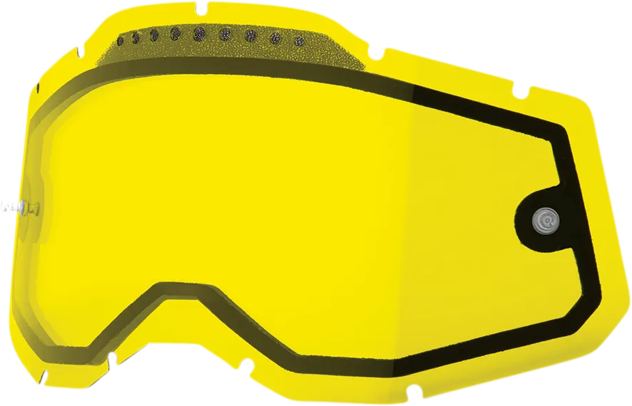 100% Accuri 2/Racecraft 2/Strata 2 Dual Lens - Vented - Yellow 59082-00003
