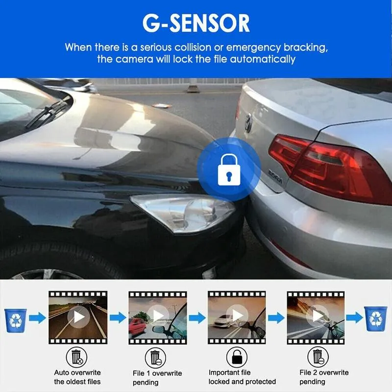 1080p Hd Dual Lens Night Vision Driving Recorder - 3.16 Inch