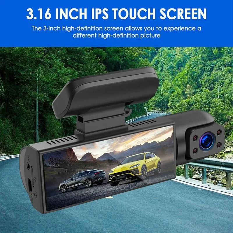 1080p Hd Dual Lens Night Vision Driving Recorder - 3.16 Inch