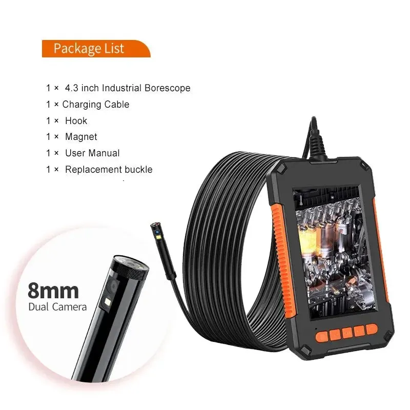1080p Industrial Endoscope Camera Ip68 Waterproof Borescope with Led for Car Inspection