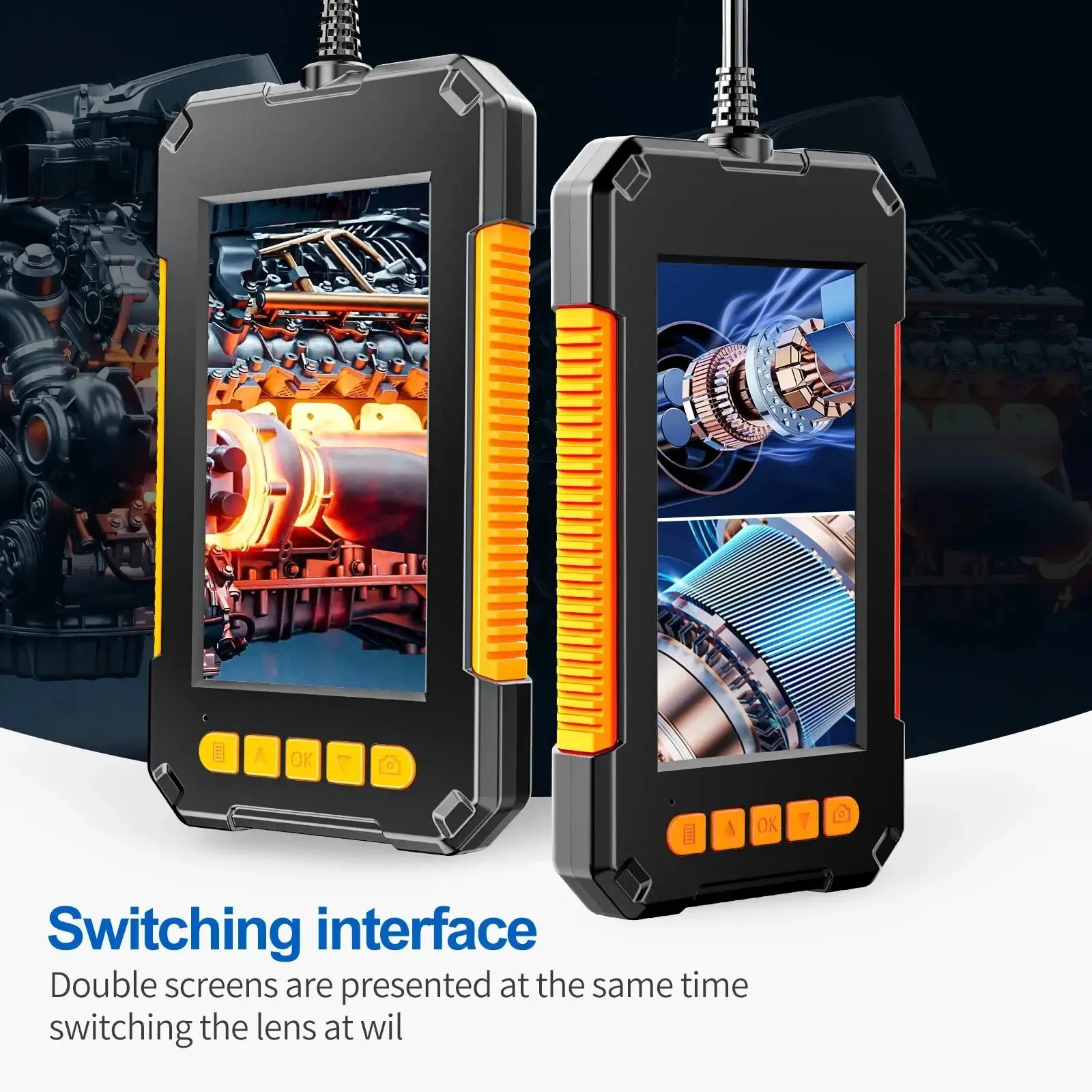 1080p Industrial Endoscope Camera Ip68 Waterproof Borescope with Led for Car Inspection