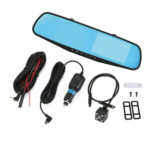 1080P Rear View Reversing Mirror | 4.3'' | Front And Rear DVR | Car Dash Camera | Dual Lens