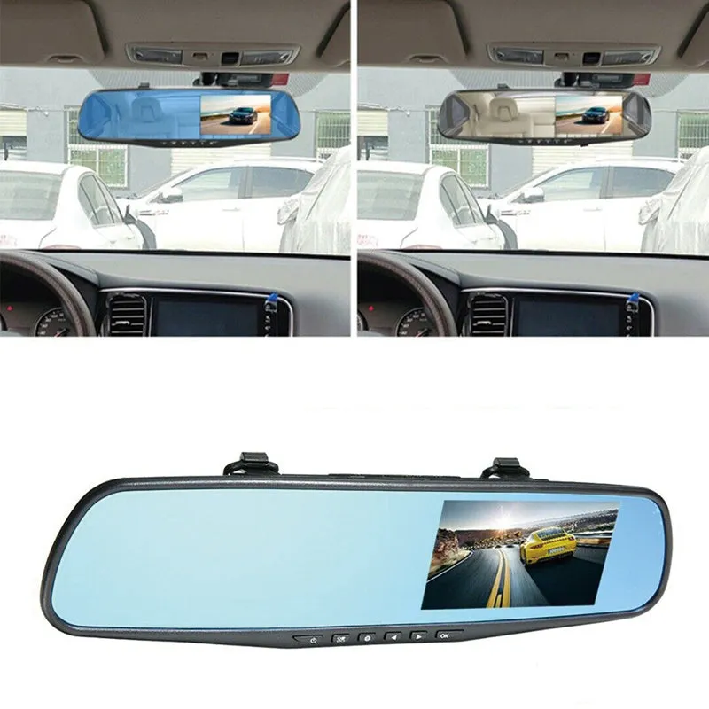 1080P Rear View Reversing Mirror | 4.3'' | Front And Rear DVR | Car Dash Camera | Dual Lens