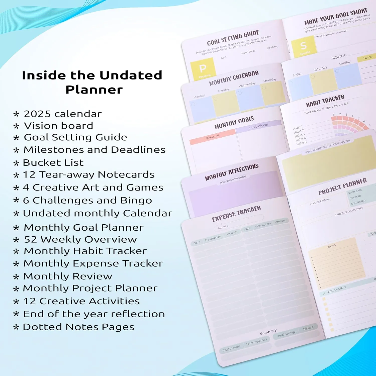 2025 Undated Annual Planner Kit - Goals