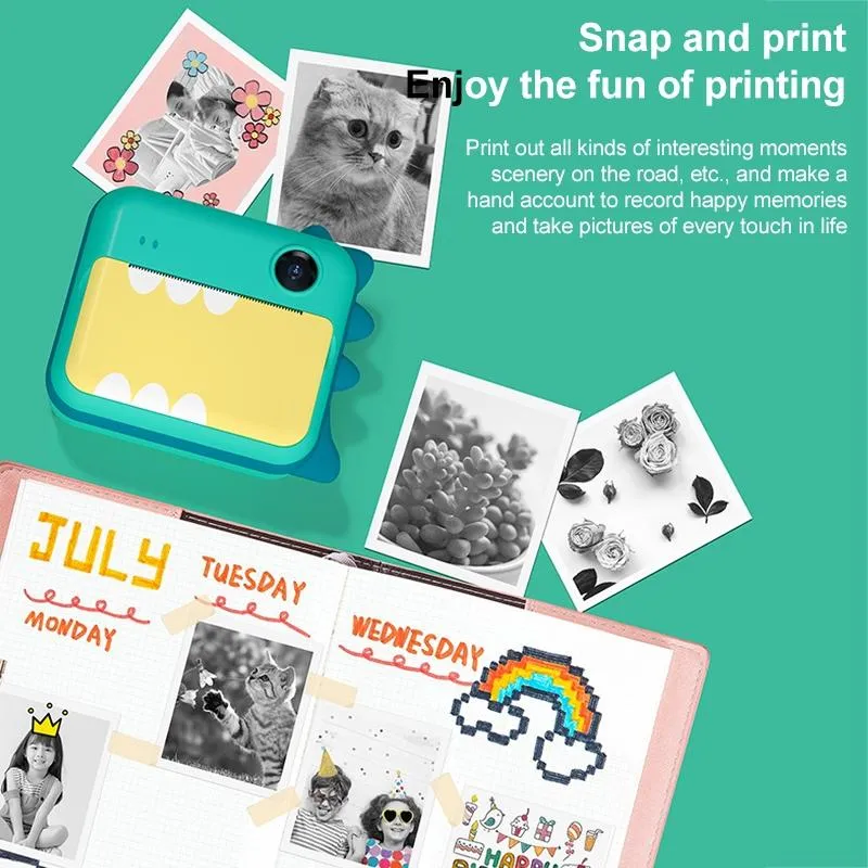 32GB Children Instant Camera with Dual-Lens & Mini Print | Pink Cat | Pink Cat