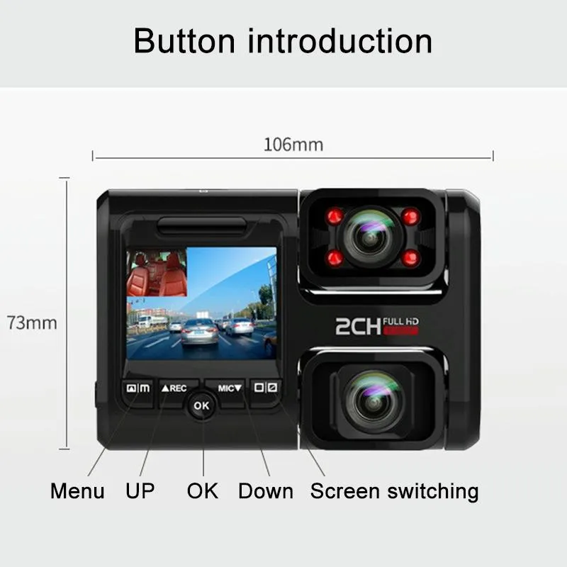 360-degree Panoramic Dual-lens Hd Driving Recorder with Wifi and Night Vision