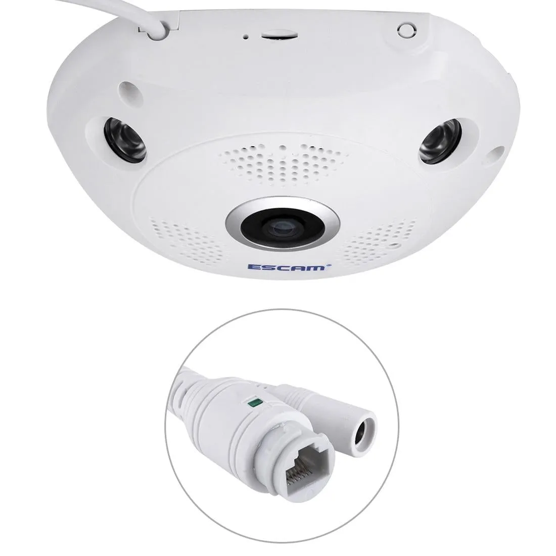 360° Fisheye Lens Wifi IP Camera | Motion Detection | Night Vision | Shark 960P