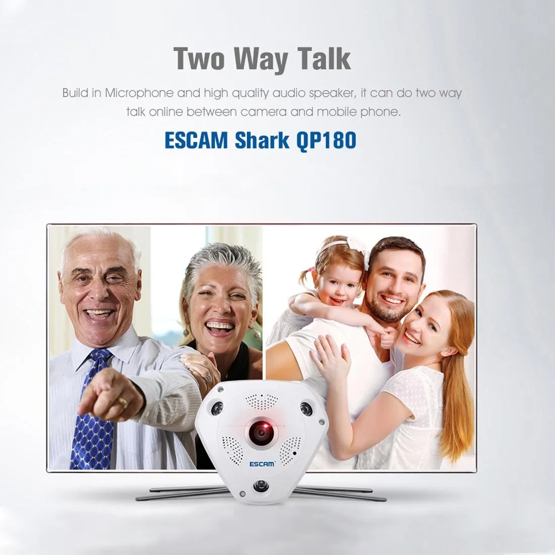 360° Fisheye Lens Wifi IP Camera | Motion Detection | Night Vision | Shark 960P