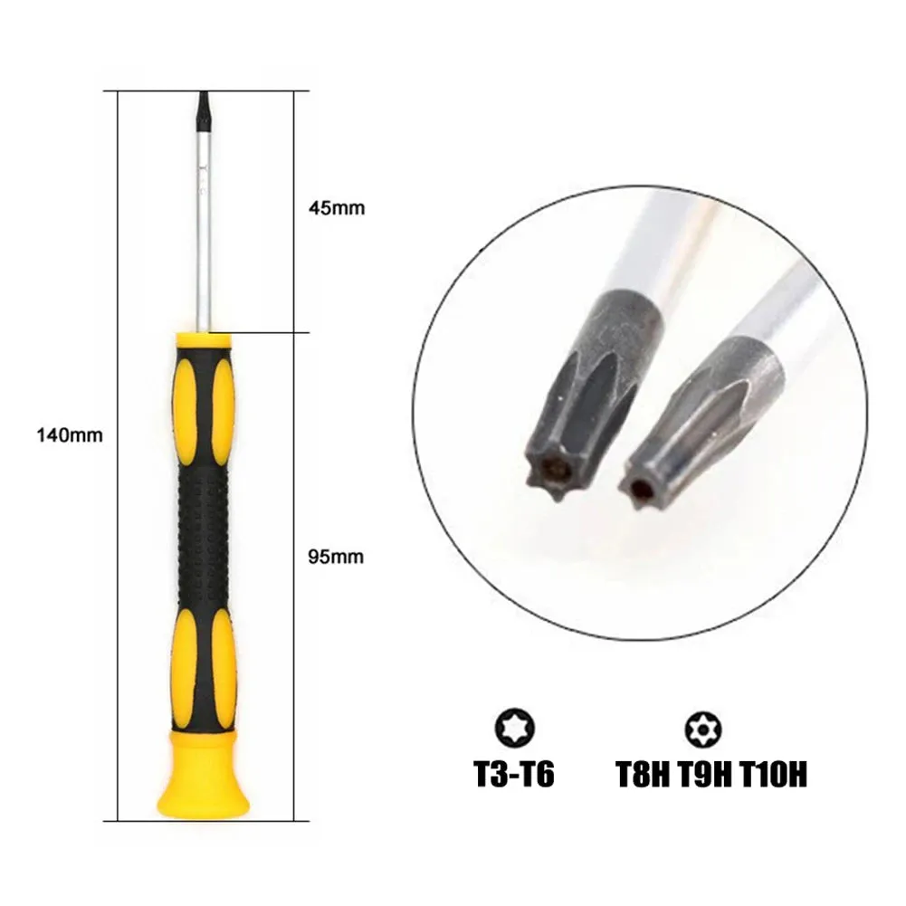 7pcs Torx Screwdriver Bit Set T3 T4 T5 T6 T7 T8 Mini Hexagonal Screwdriver Game Console Handle Disassembly And Repair Tool