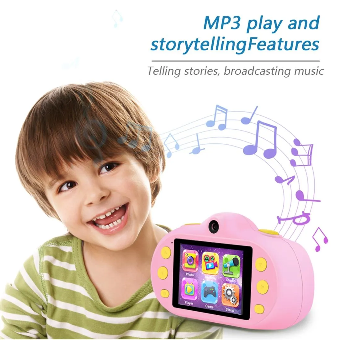 8mp Dual-lens Children Camera with 2.4 Screen Supports 32gb Tf Card