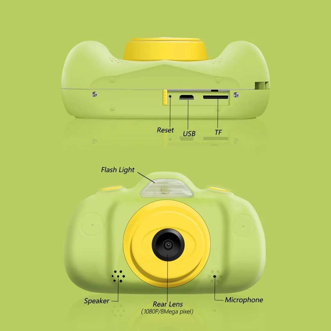 8mp Dual-lens Children Camera with 2.4 Screen Supports 32gb Tf Card
