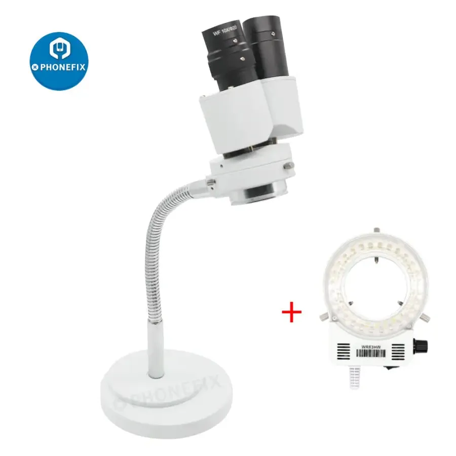 8X Dental Stereo Binocular Microscope with LED Light Adjustable Hose