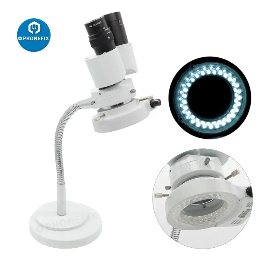 8X Dental Stereo Binocular Microscope with LED Light Adjustable Hose
