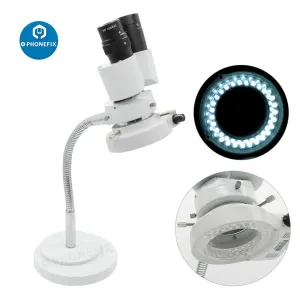 8X Dental Stereo Binocular Microscope with LED Light Adjustable Hose