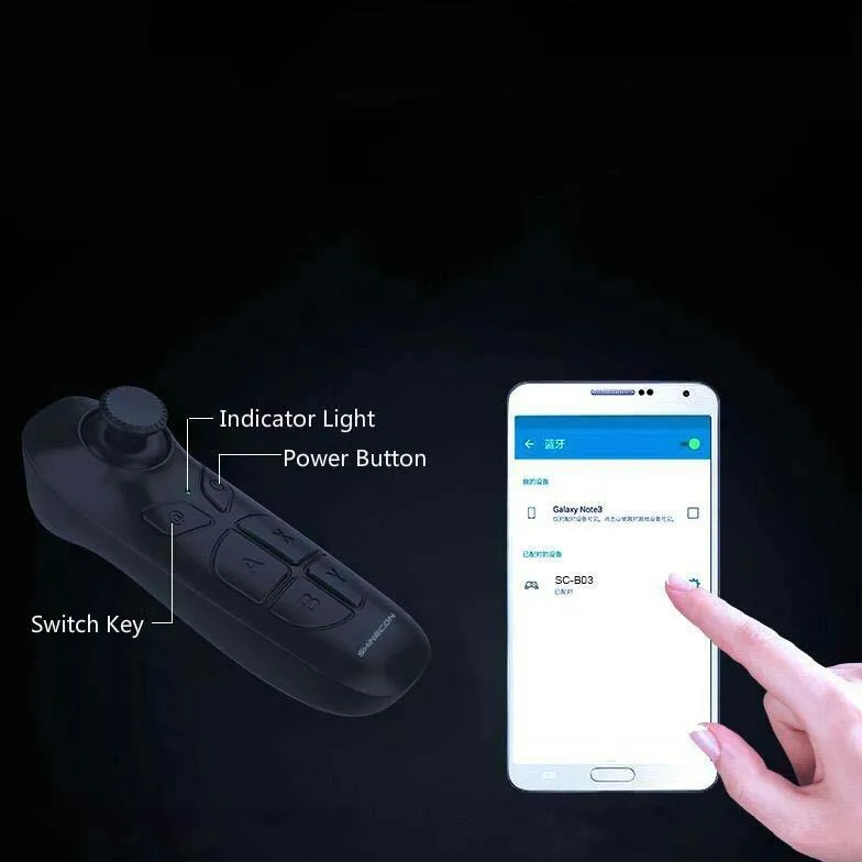 Android Mobile Phone Vr Glasses With Bluetooth Remote Control