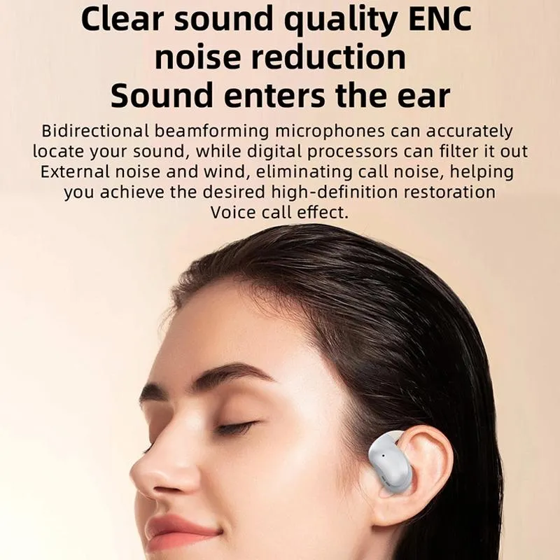 Bluetooth Earphones with Hanging Ear Design and Digital Display Charging Case