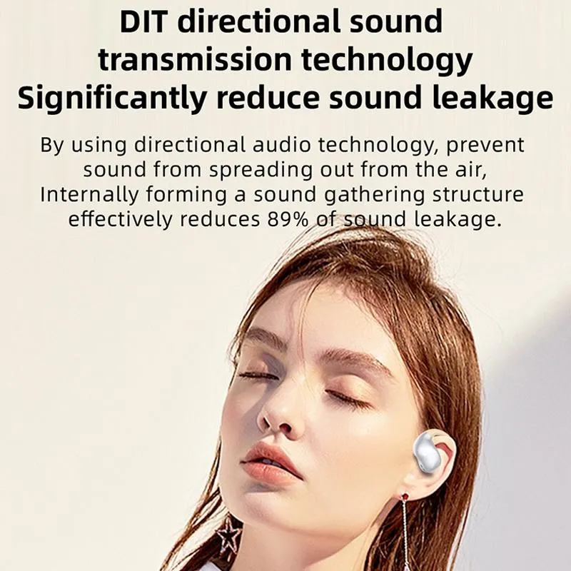 Bluetooth Earphones with Hanging Ear Design and Digital Display Charging Case