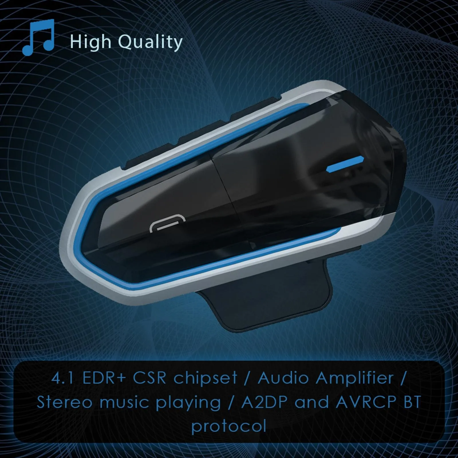 Bluetooth Motorcycle Helmet Headset - Low Power 4.2