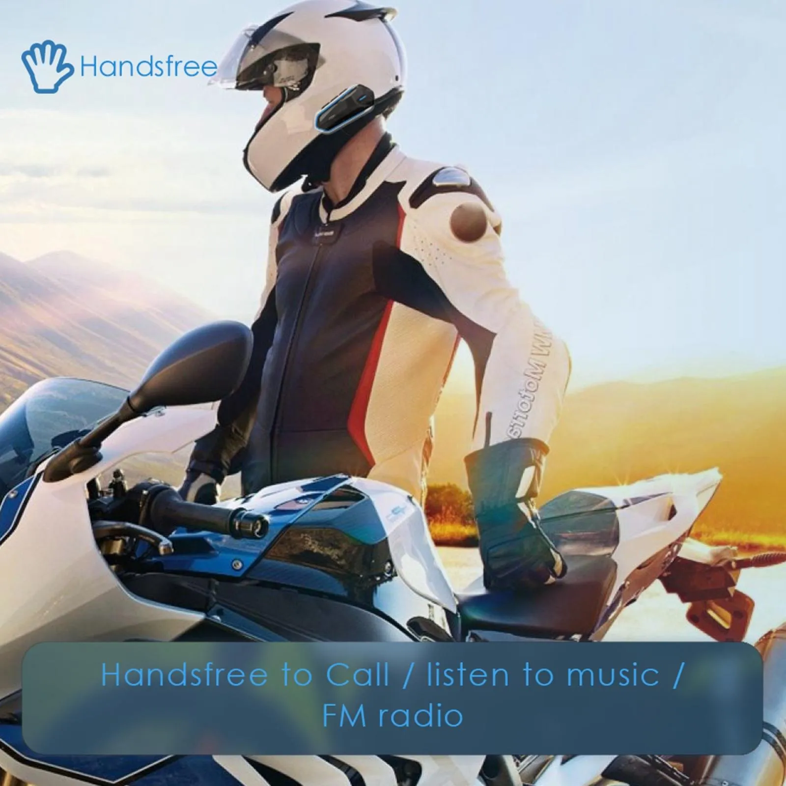 Bluetooth Motorcycle Helmet Headset - Low Power 4.2
