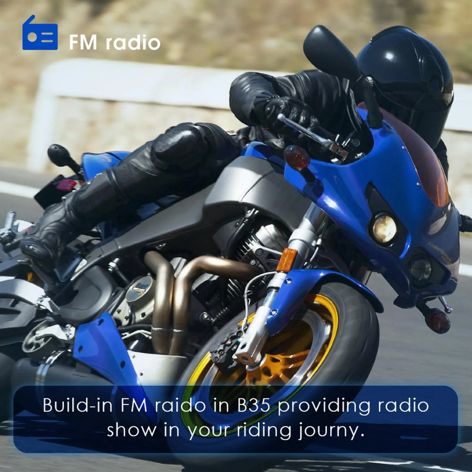 Bluetooth Motorcycle Helmet Headset - Low Power 4.2