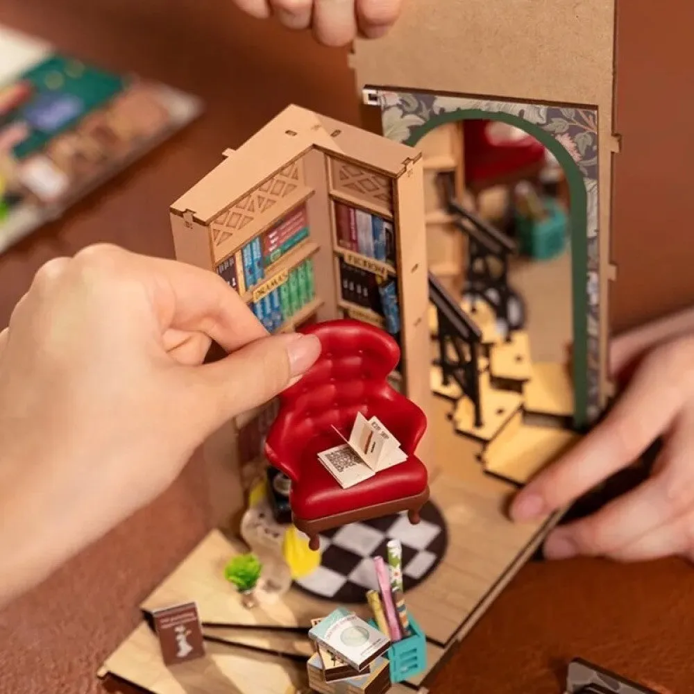 Booknook Bookstore with Light for Grils Housewife Home Decor Easy Assembly Wooden Toys