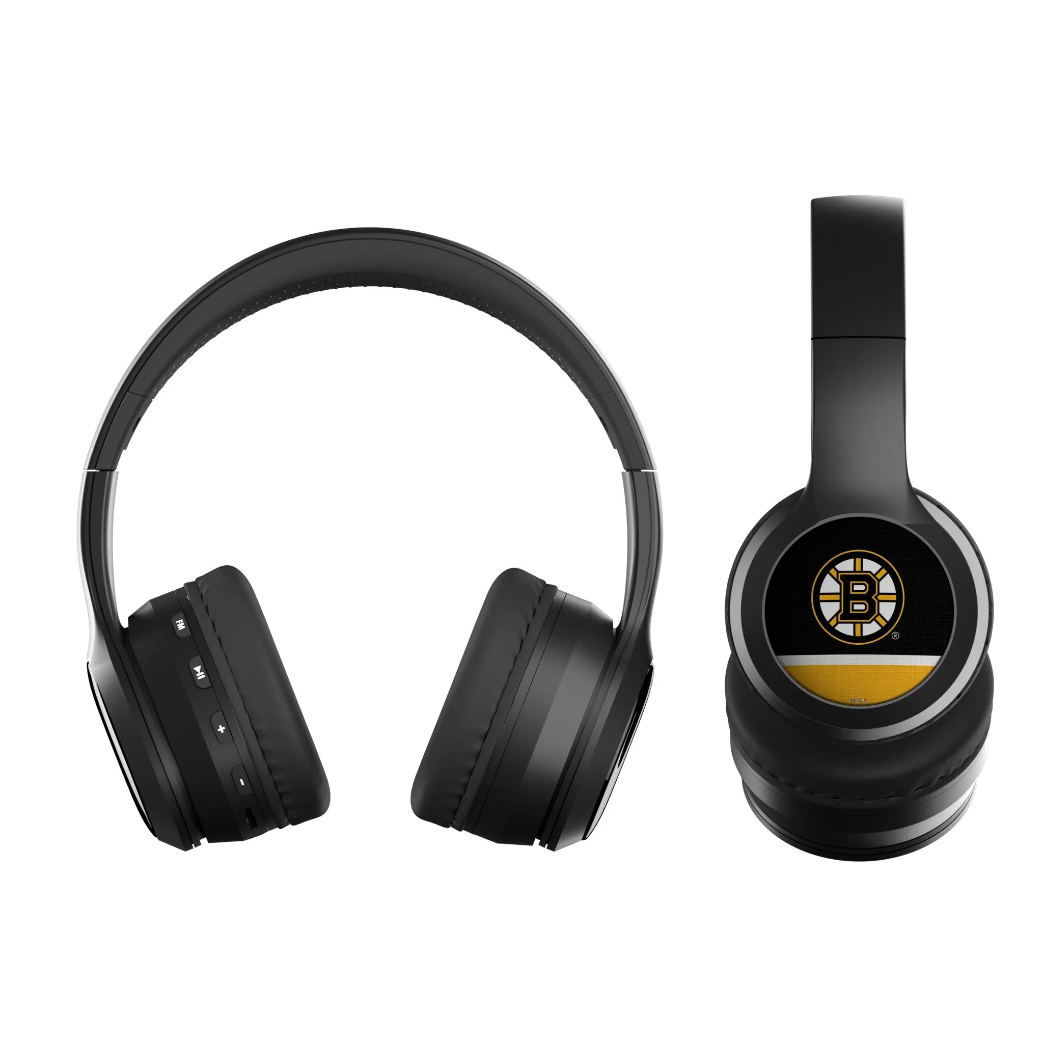 Boston Bruins Stripe Wireless Over-Ear BT Headphones With Case