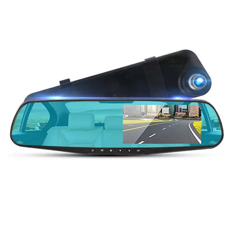 Driving Recorder Car DVR Rearview Mirror Dual Lens Car Recorder 1080P IPS Front and Rear Camera Registrar Black Box