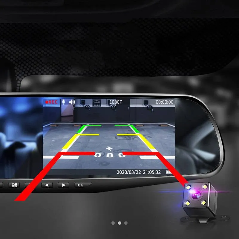 Driving Recorder Car DVR Rearview Mirror Dual Lens Car Recorder 1080P IPS Front and Rear Camera Registrar Black Box