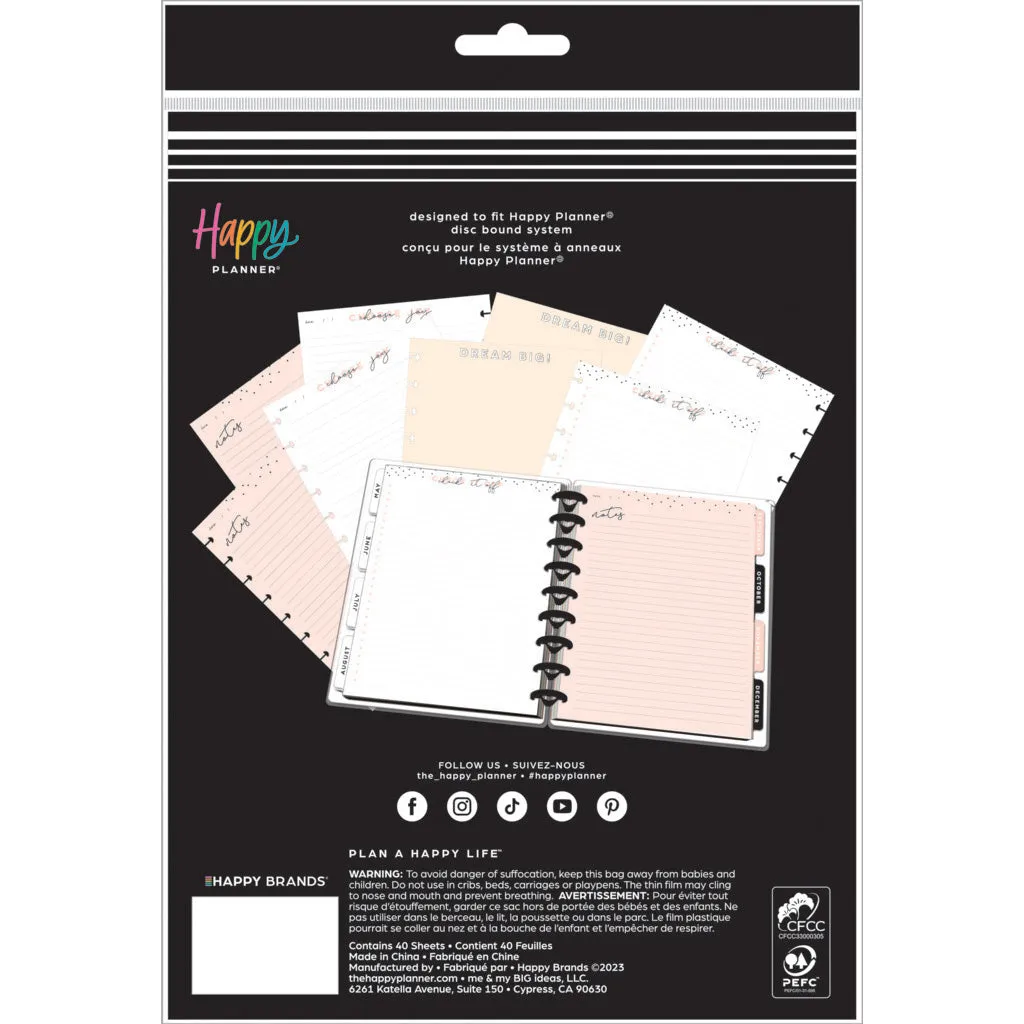 Happy Planner Simple Essentials Classic Fill Paper - Lined    Checklist   Blank