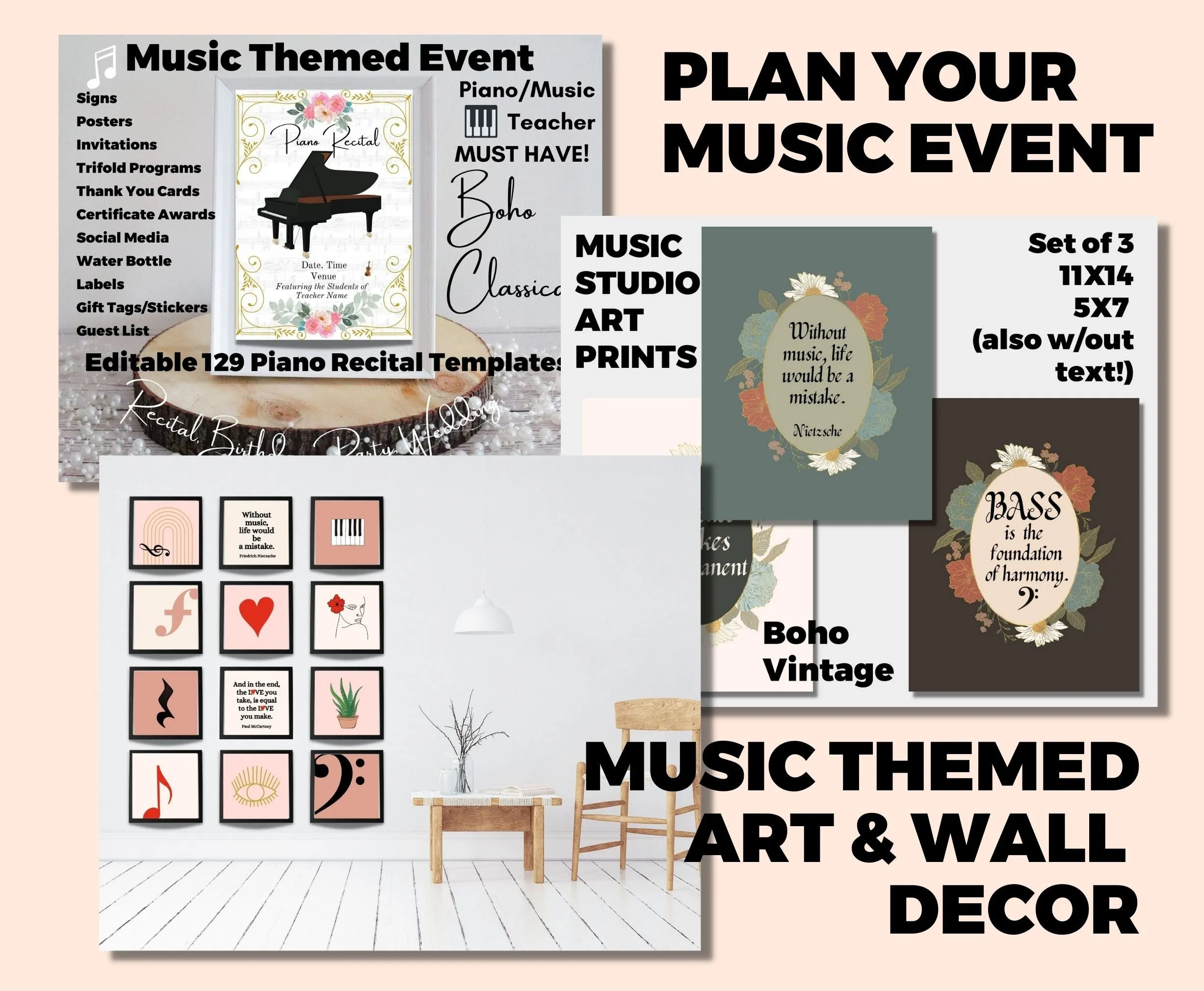 Huge MUSIC THEORY BUNDLE, Printable, Ultimate Music Student Tools, Music Fundamentals, Circle of 5ths, Music Teacher Resource, Music Class Art Wall Decor