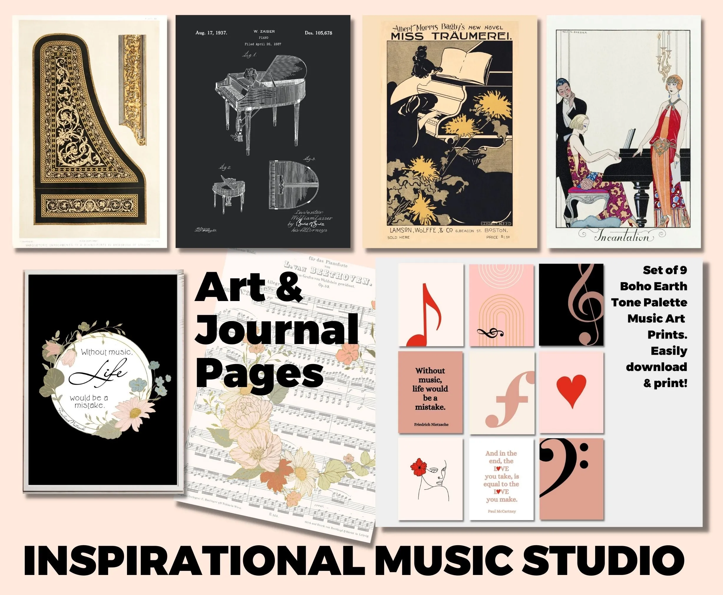 Huge MUSIC THEORY BUNDLE, Printable, Ultimate Music Student Tools, Music Fundamentals, Circle of 5ths, Music Teacher Resource, Music Class Art Wall Decor