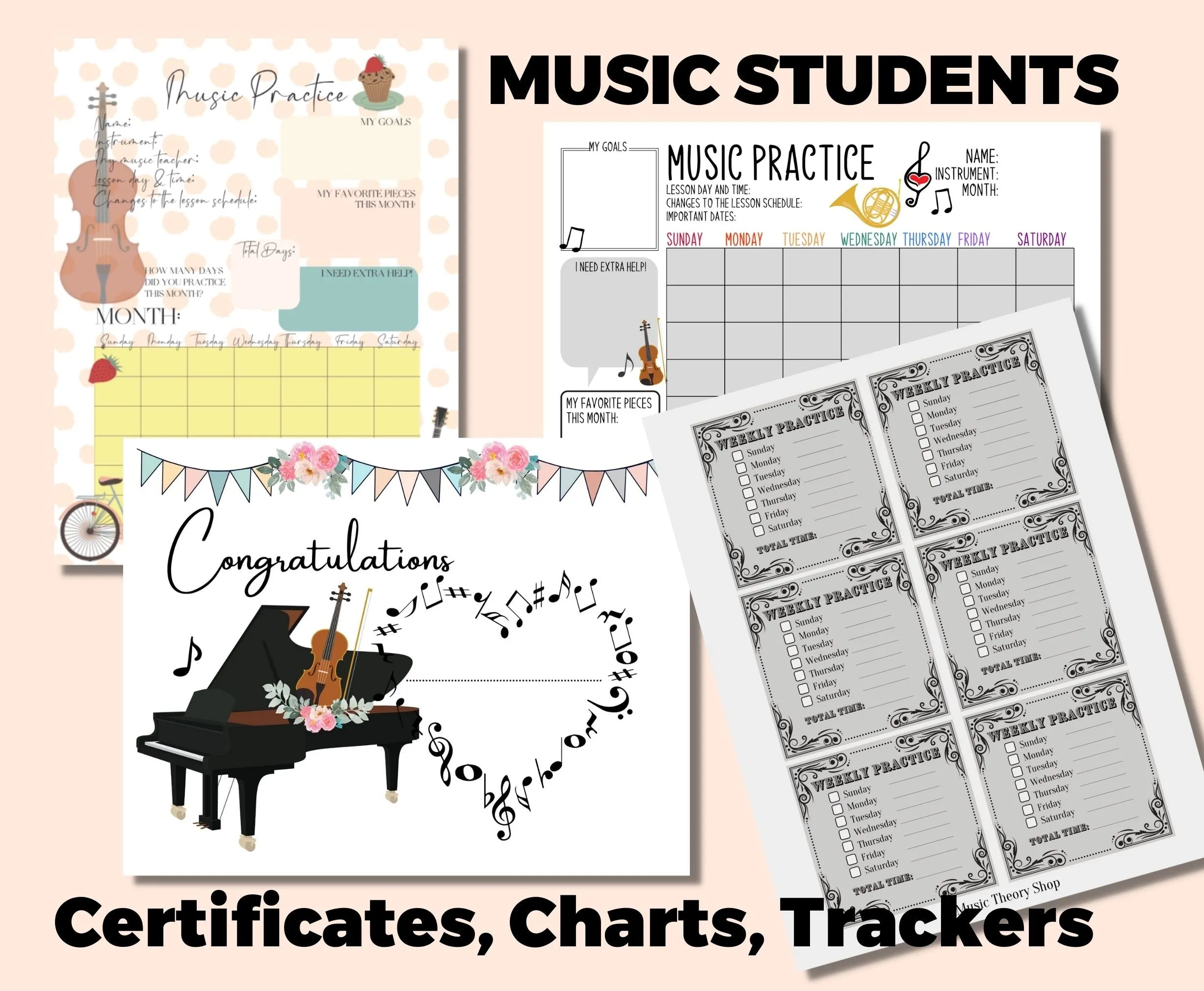 Huge MUSIC THEORY BUNDLE, Printable, Ultimate Music Student Tools, Music Fundamentals, Circle of 5ths, Music Teacher Resource, Music Class Art Wall Decor