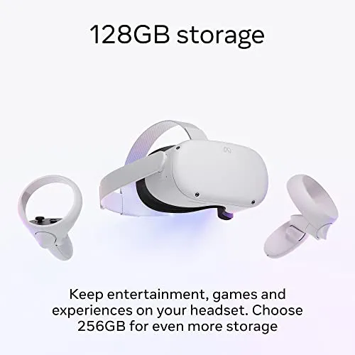 Meta Quest 2 — Advanced All-In-One Virtual Reality Headset — 128 GB Get Meta Quest 2 with GOLF  and Space Pirate Trainer DX included