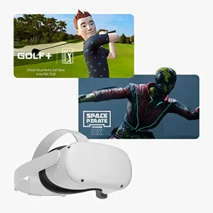 Meta Quest 2 — Advanced All-In-One Virtual Reality Headset — 128 GB Get Meta Quest 2 with GOLF  and Space Pirate Trainer DX included