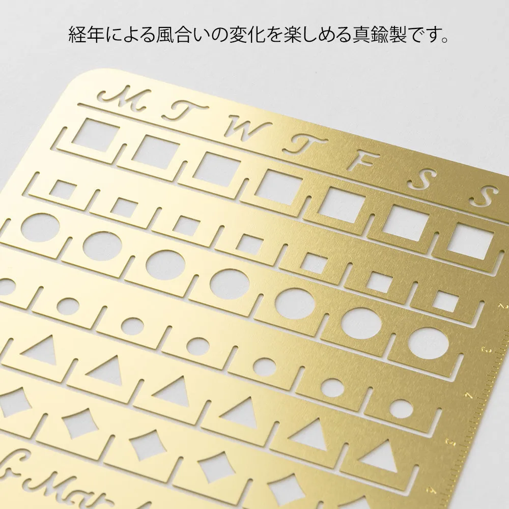 Midori Brass Calendar Template (L) - Monthly Block