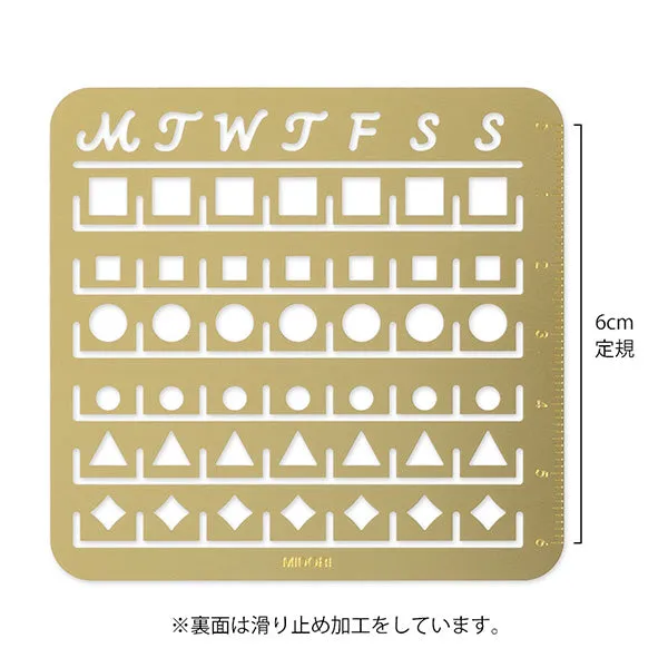 Midori Brass Calendar Template Stencil-Monthly Block-Medium Size