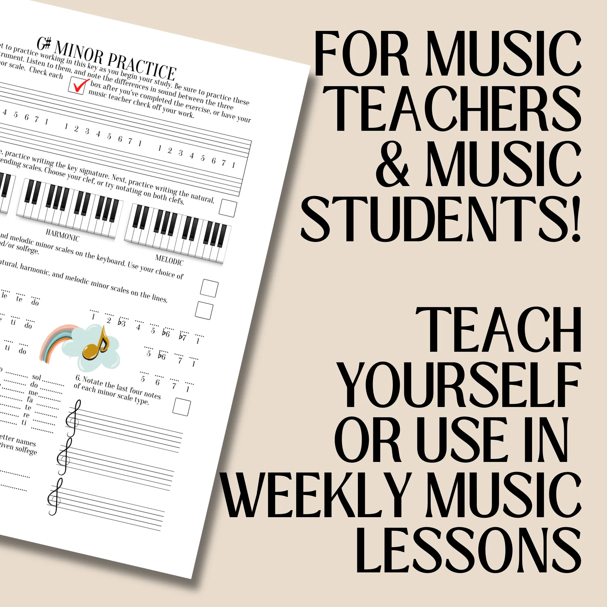 Music Theory E-Book  | Teach Yourself, Music Theory Assignments, Learn Scales, Key Signatures, Circle of 5ths