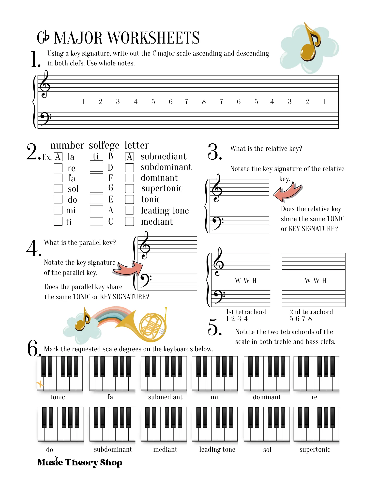 Music Theory E-Workbook  | Teach Yourself, Music Theory Assignments, Learn Scales, Key Signatures, Circle of 5ths (Copy)