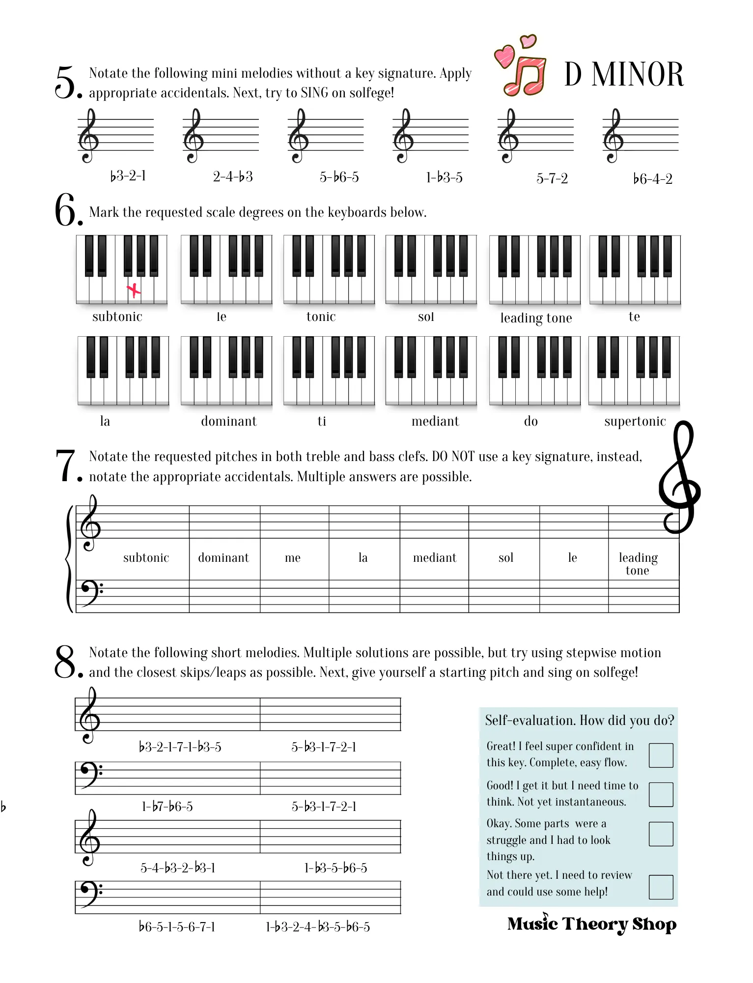 Music Theory E-Workbook  | Teach Yourself, Music Theory Assignments, Learn Scales, Key Signatures, Circle of 5ths (Copy)