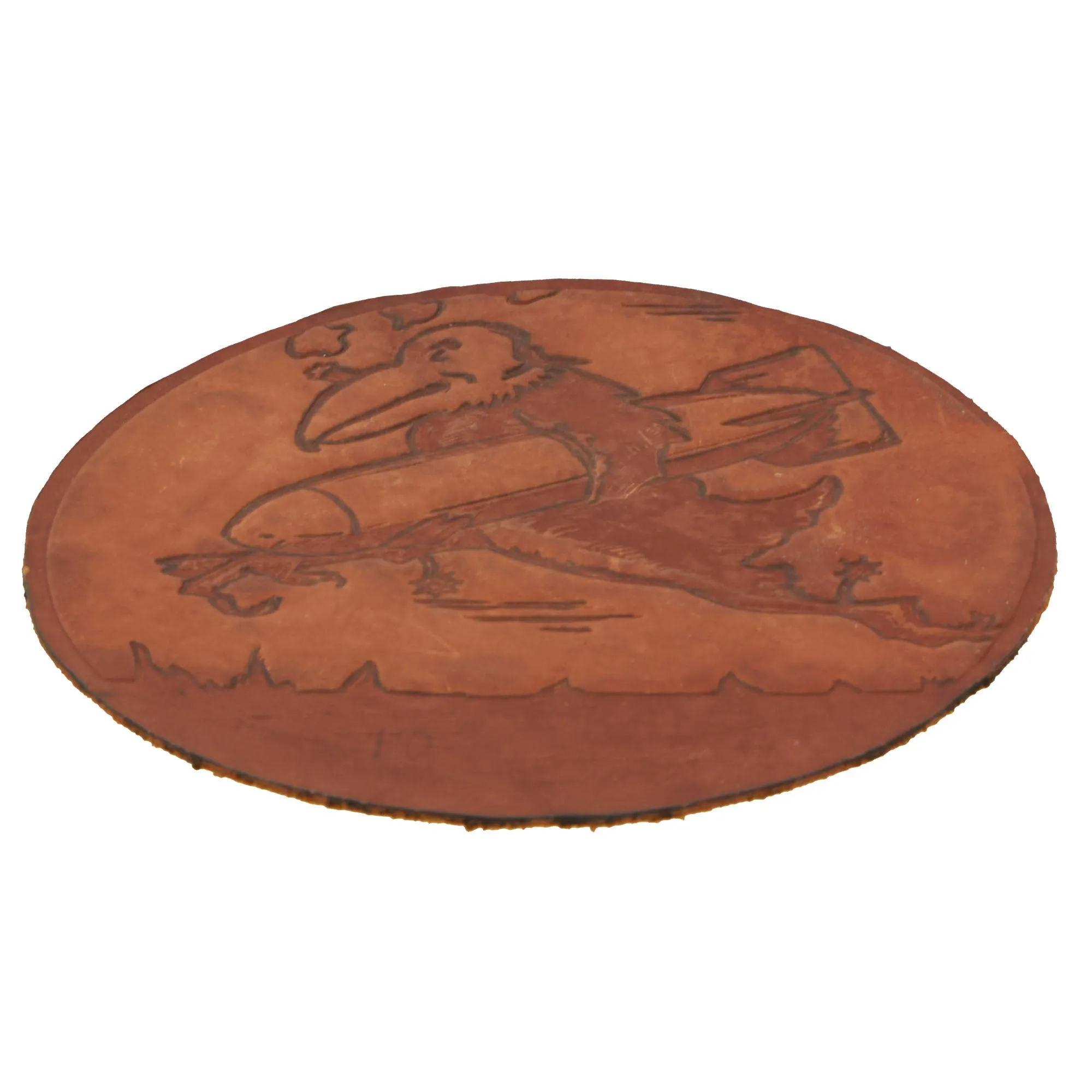 Original U.S. WWII Masters of the Air 100th Bombardment Group, 351st Bomb Squadron, 8th Air Force "Bloody Hundredth” Leather Squadron Patch