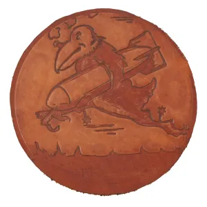 Original U.S. WWII Masters of the Air 100th Bombardment Group, 351st Bomb Squadron, 8th Air Force "Bloody Hundredth” Leather Squadron Patch