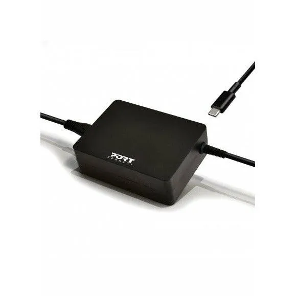 Port Designs 90W Type-C Laptop Charger - Black | 900098-UK