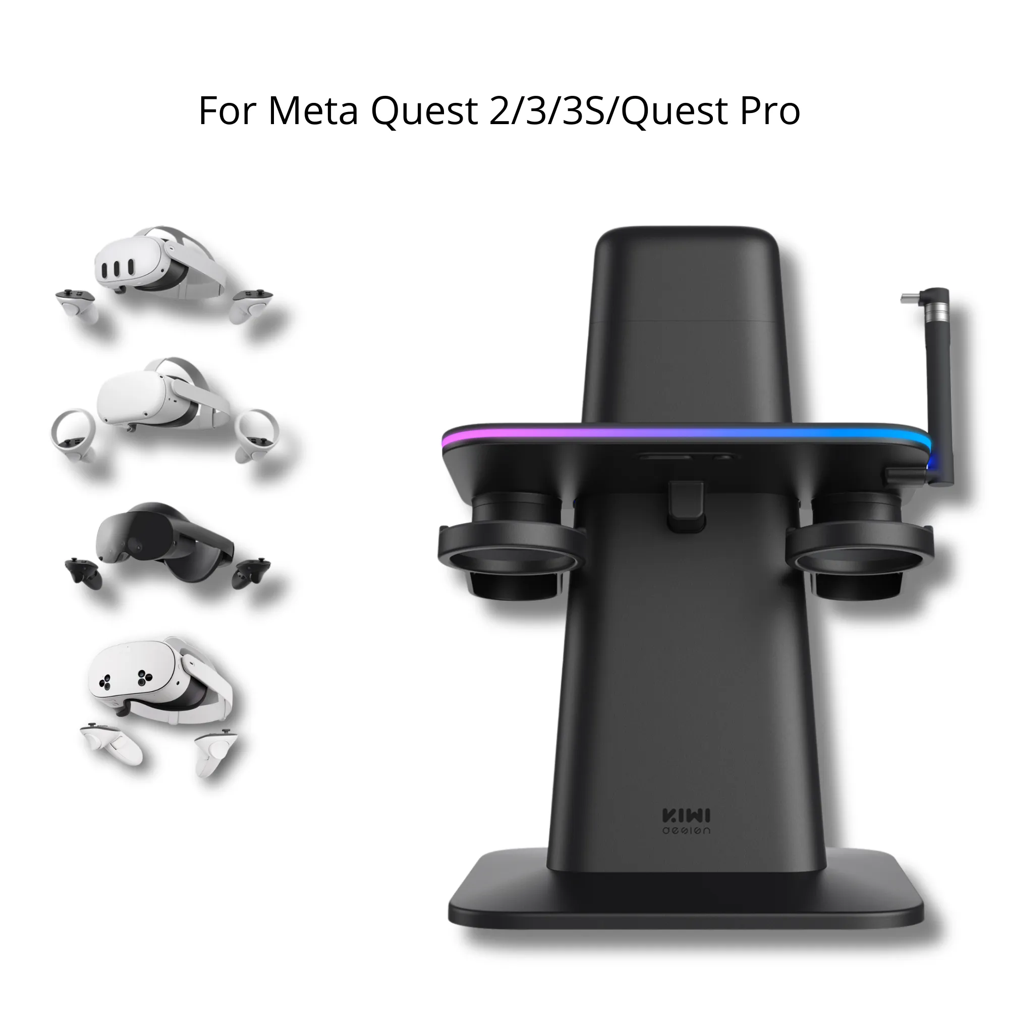 RGB charging stand for Meta Quest 3S, 3 | KIWI DESIGN & META