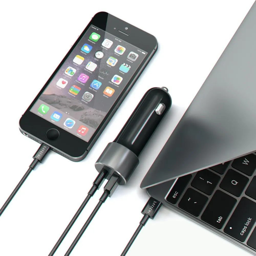 Satechi 72W USB-C and USB-A Car Charger (Space Grey)