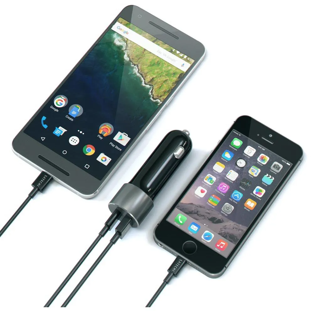 Satechi 72W USB-C and USB-A Car Charger (Space Grey)