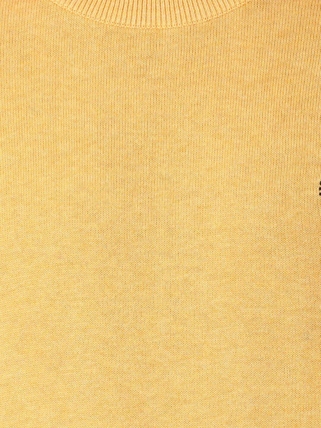T-Base Men Yellow Solid Cotton Pullover