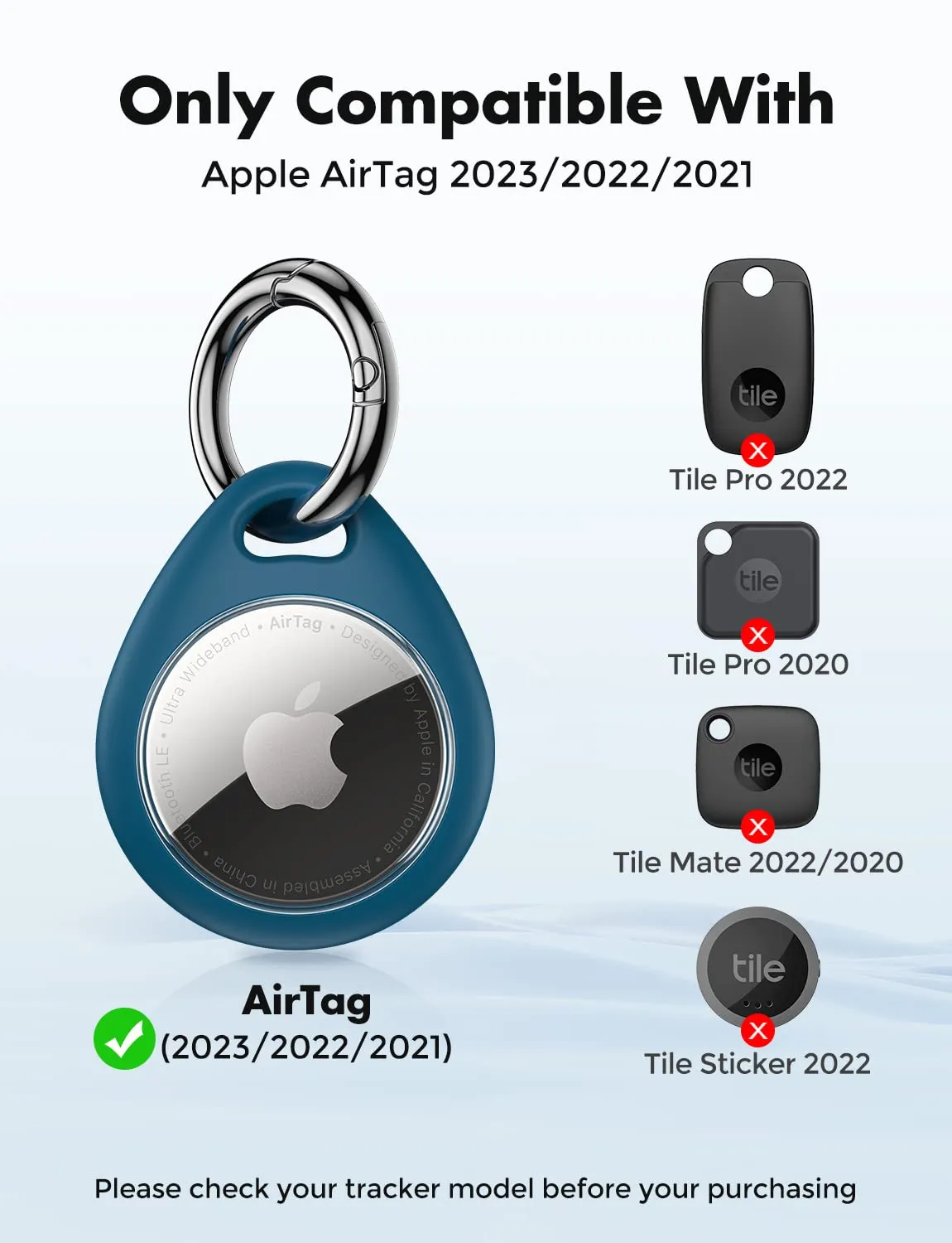 UNBREAKcable AirTag Holder for Apple - 4 Pack Air Tag Case [Fit Tightly Design] [Easy to Install] [Hold Air Tag Securely] Waterproof TPU Shell Protective Cover with All Metal Keychain Key Ring Clip