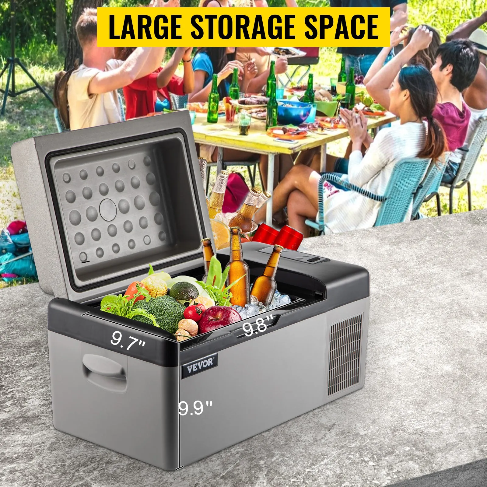 VEVOR Car Refrigerator 20L Compressor Portable Small Refrigerator Freezer Mini Electric Cooler for Driving Travel Fishing Outdoo