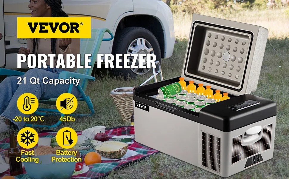 VEVOR Car Refrigerator 20L Compressor Portable Small Refrigerator Freezer Mini Electric Cooler for Driving Travel Fishing Outdoo