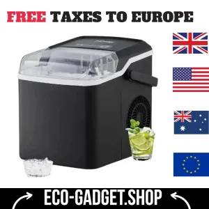 VEVOR Countertop Ice Maker, Self-Cleaning Portable Ice Maker with Ice Scoop and Basket, Ice Machine with 2 Sizes Bullet Ice